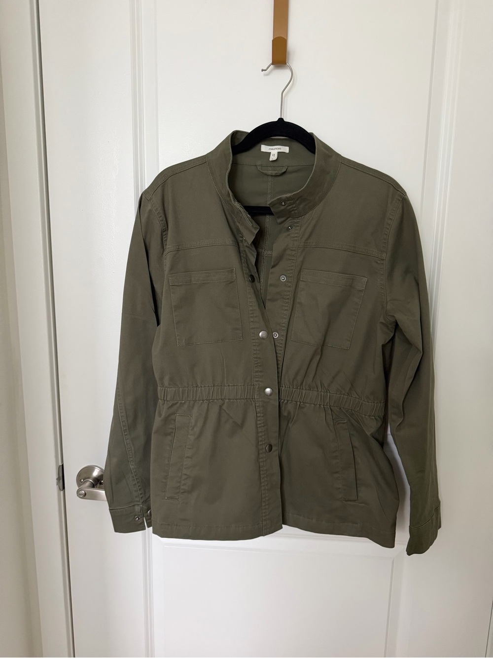 Maurices Olive Utility Jacket with Drawstring Waist